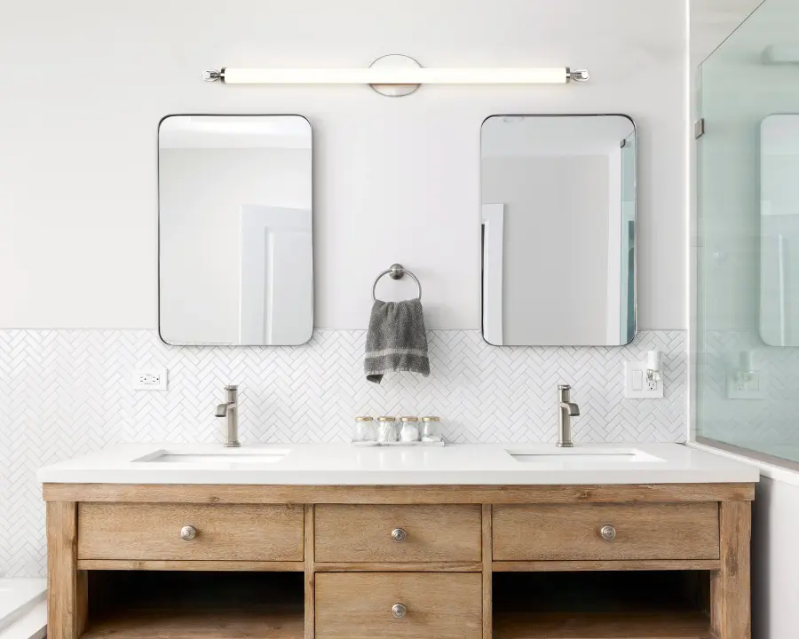 Edgeworth 40-Inch LED Vanity Light in Brushed Nickel - Image 2