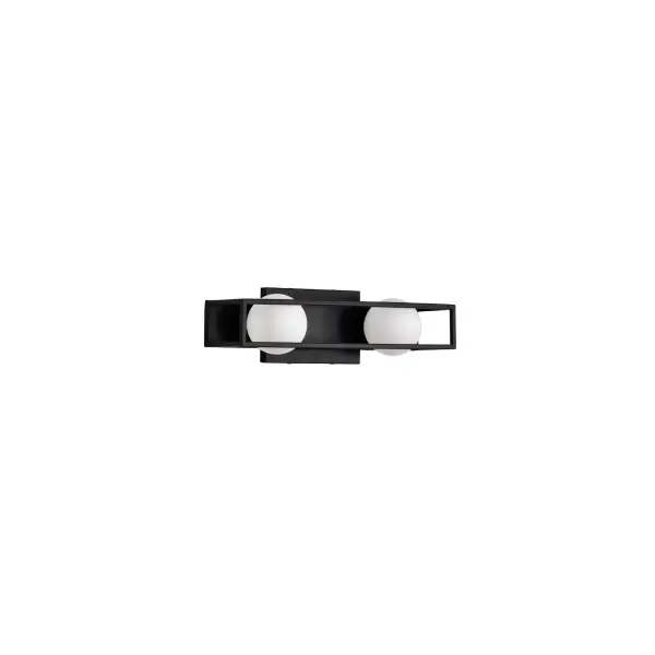 Jenkins 2-Light LED Vanity Light in Matte Black with Frosted Glass - Image 7