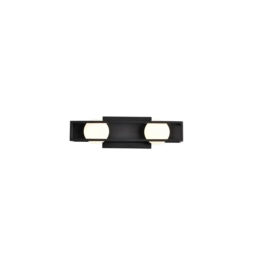 Jenkins 2-Light LED Vanity Light in Matte Black with Frosted Glass - Image 10