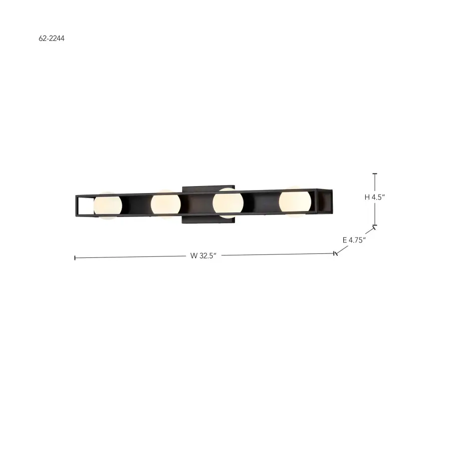 Jenkins 32-Inch 4-Light LED Vanity Light in Matte Black - Image 18