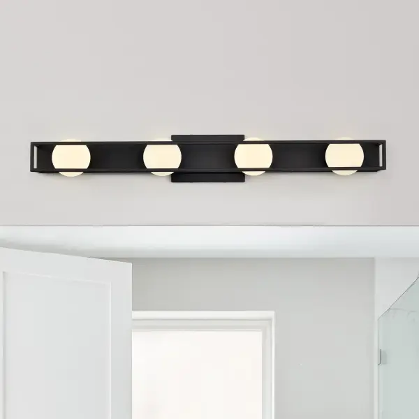 Jenkins 32-Inch 4-Light LED Vanity Light in Matte Black - Image 3