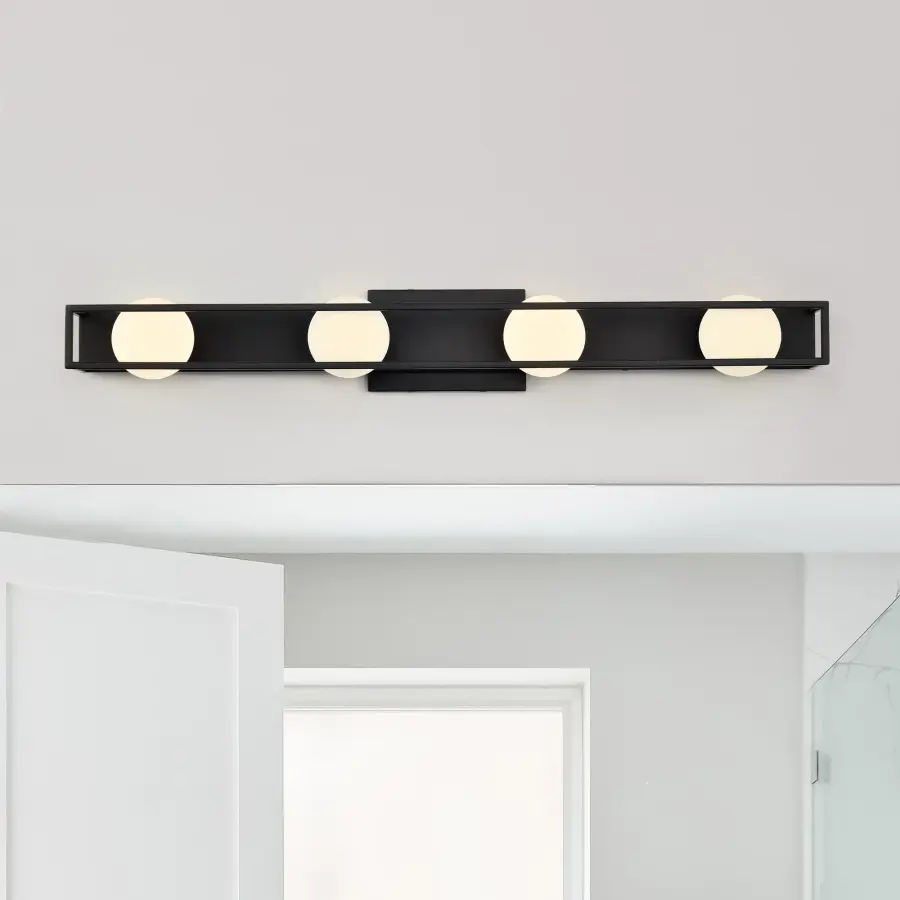 Jenkins 32-Inch 4-Light LED Vanity Light in Matte Black - Image 3