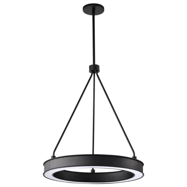 Longford 20" LED Pendant in Textured Black - Image 1