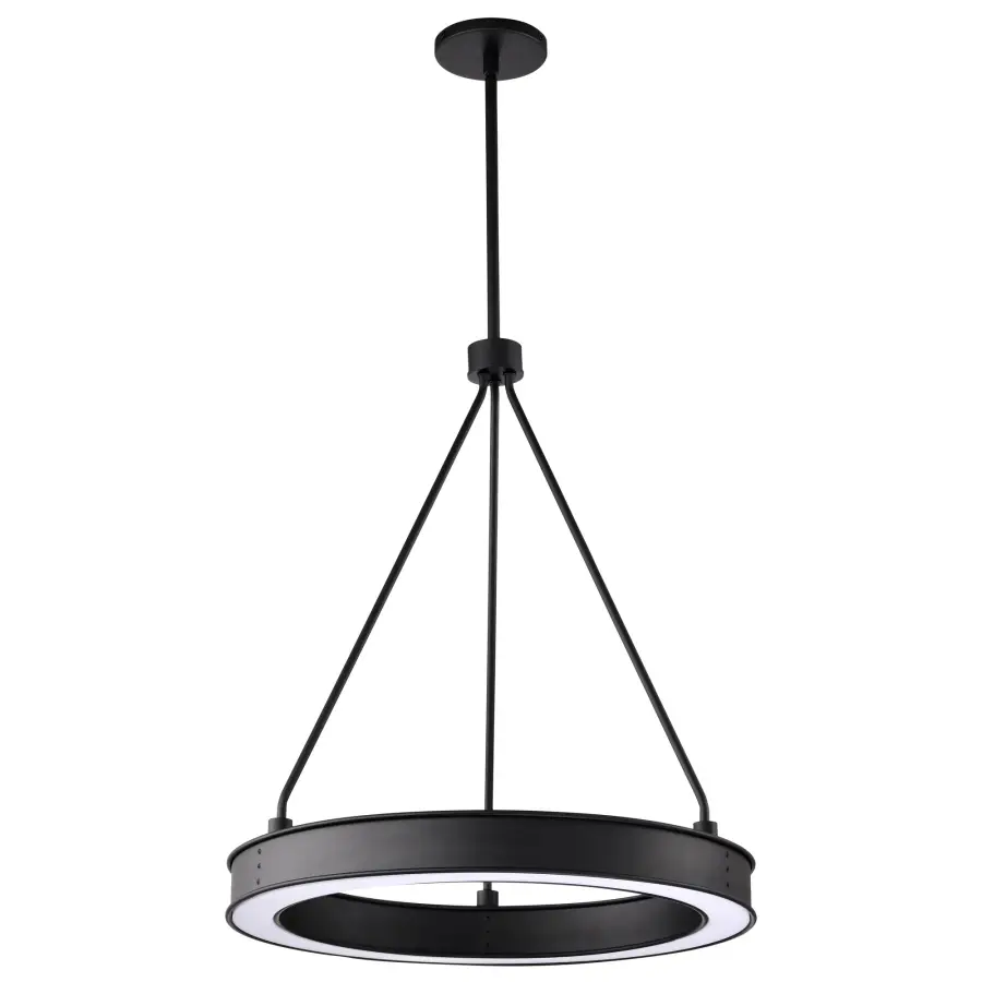 Longford 20" LED Pendant in Textured Black - Image 1