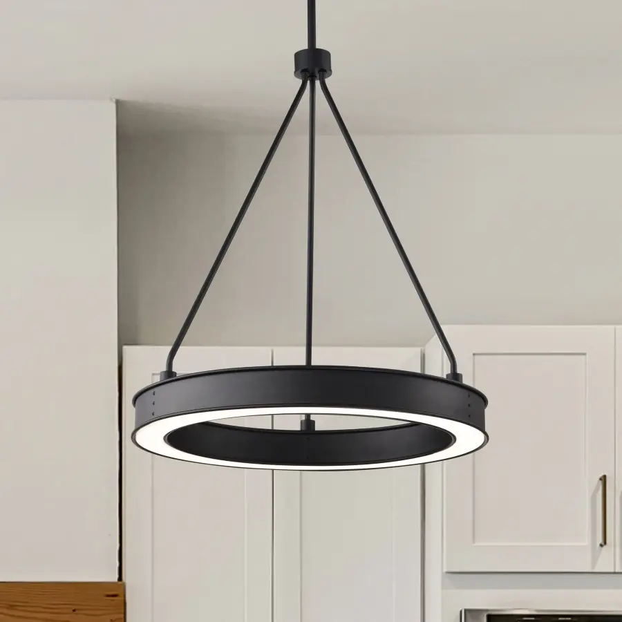 Longford 20" LED Pendant in Textured Black - Image 3