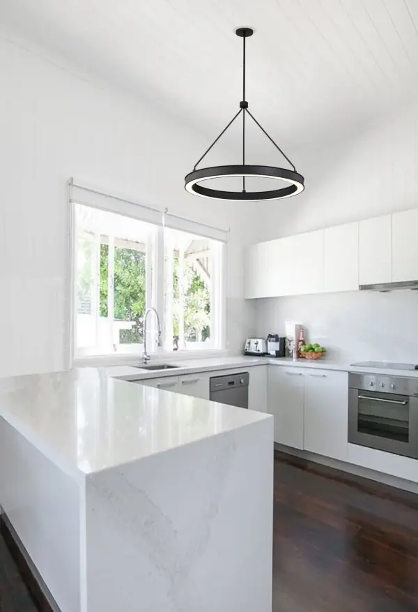 Longford 30" LED Pendant in Textured Black - Image 2