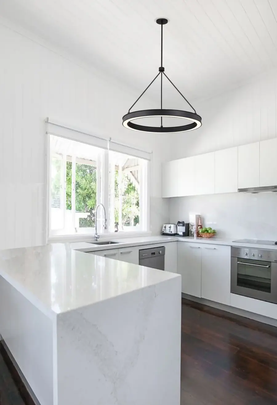 Longford 30" LED Pendant in Textured Black - Image 2
