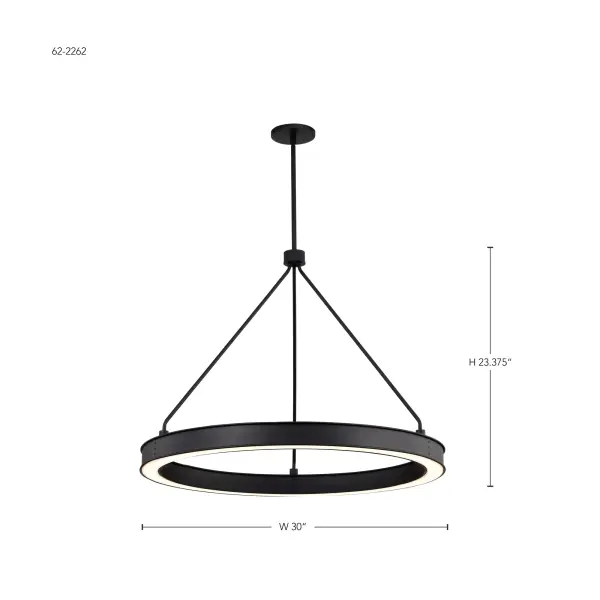 Longford 30" LED Pendant in Textured Black - Image 15