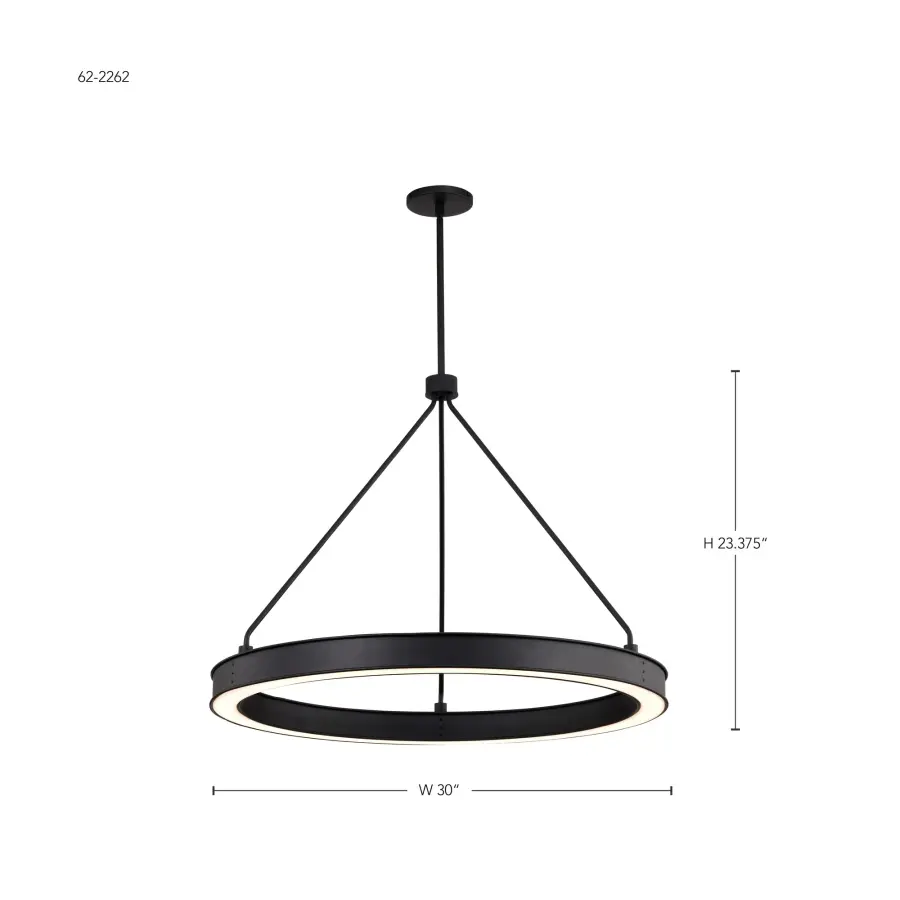 Longford 30" LED Pendant in Textured Black - Image 15