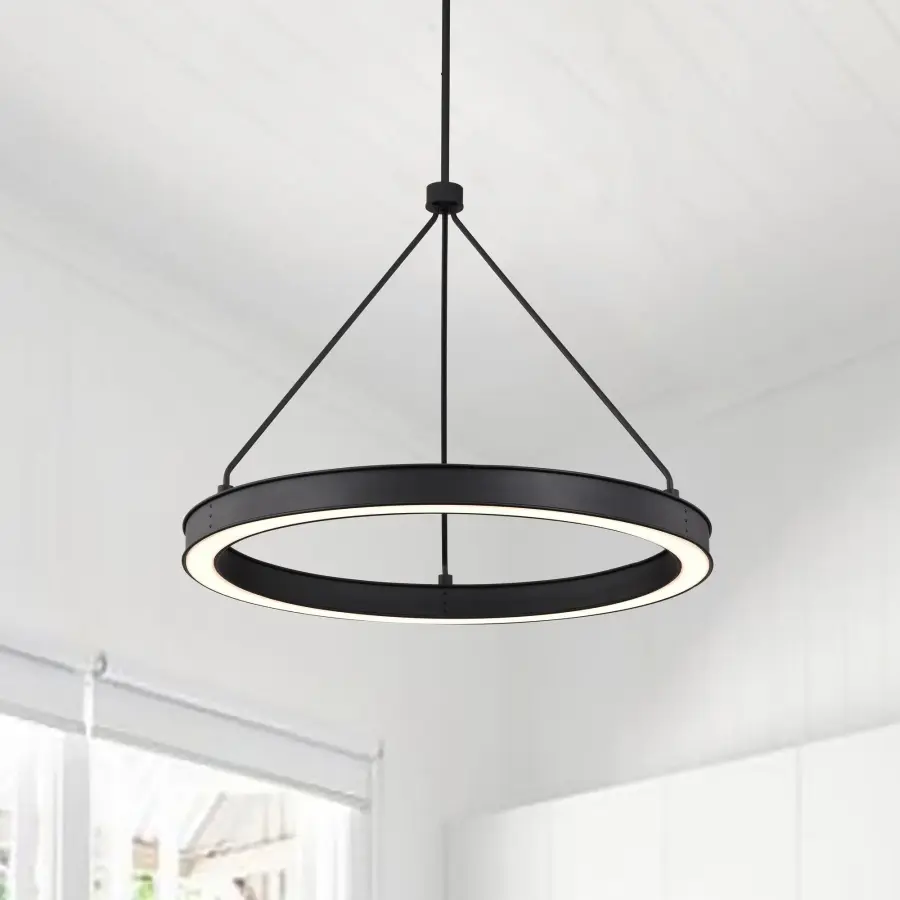 Longford 30" LED Pendant in Textured Black - Image 3