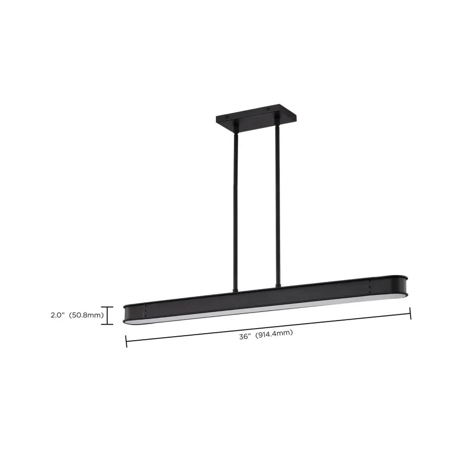 Longford 36-Inch LED Island Pendant in Textured Black - Image 17