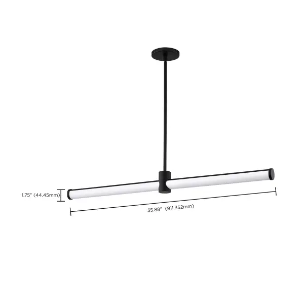 Bowman 36-Inch LED Island Pendant in Matte Black - Image 17