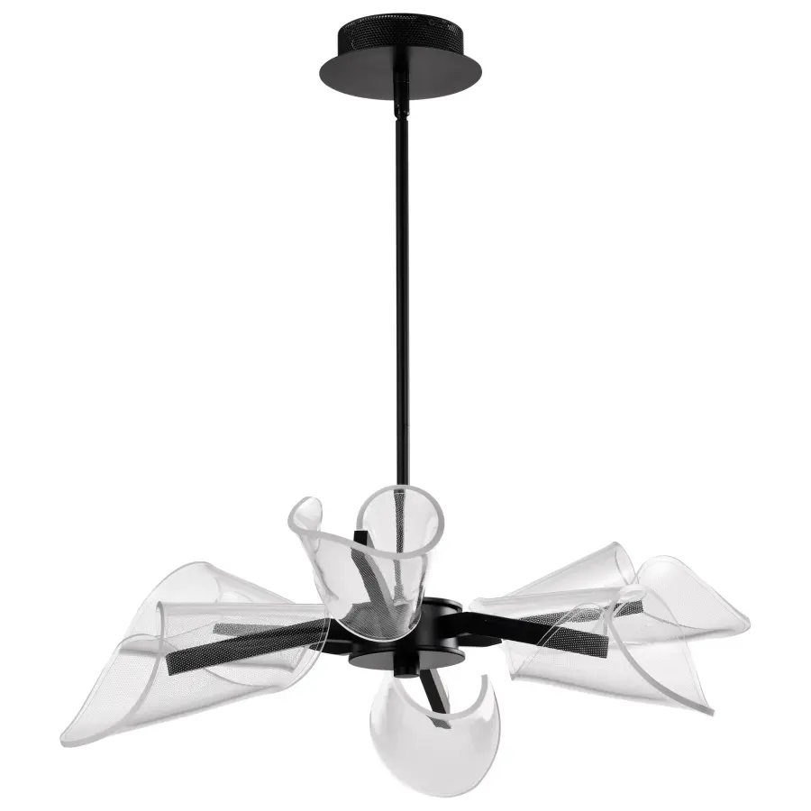 Sedona 28-Inch 6-Light LED Chandelier in Matte Black - Image 1