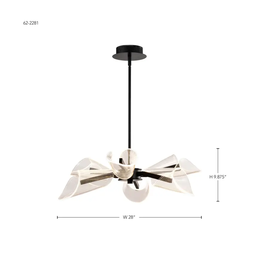 Sedona 28-Inch 6-Light LED Chandelier in Matte Black - Image 15