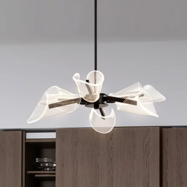 Sedona 28-Inch 6-Light LED Chandelier in Matte Black - Image 3