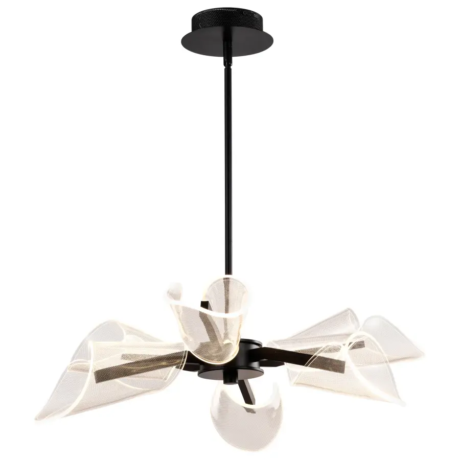 Sedona 28-Inch 6-Light LED Chandelier in Matte Black - Image 4