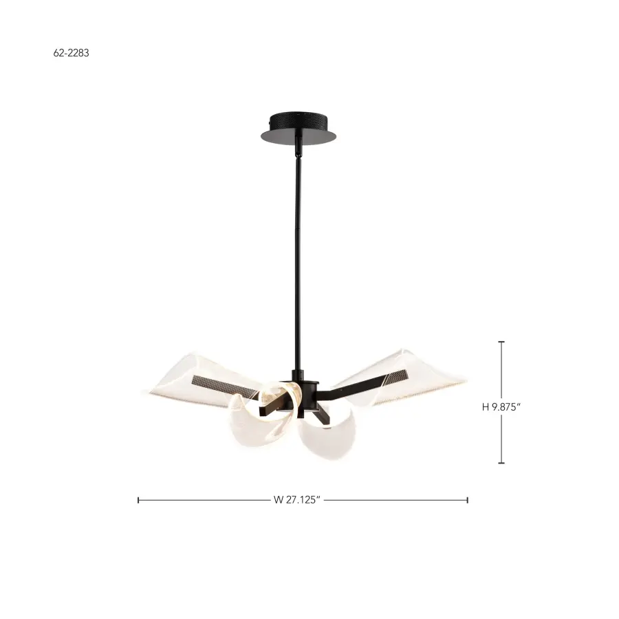 Sedona 27-Inch 4-Light LED Chandelier in Matte Black - Image 15