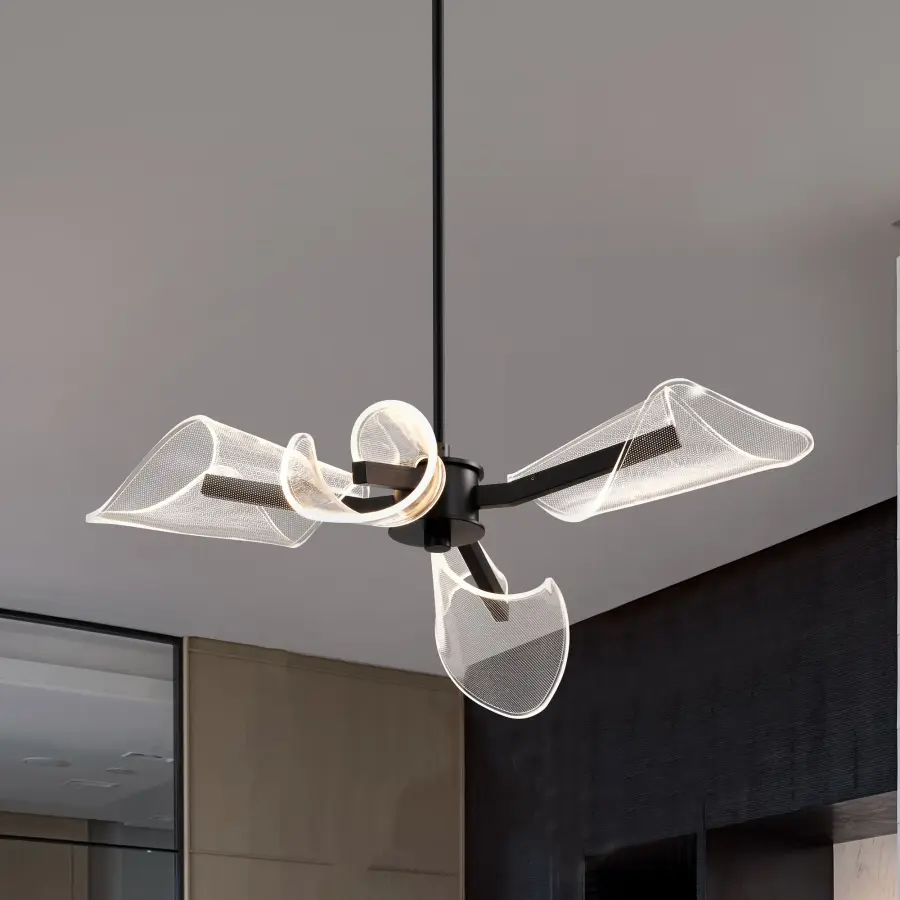 Sedona 27-Inch 4-Light LED Chandelier in Matte Black - Image 3
