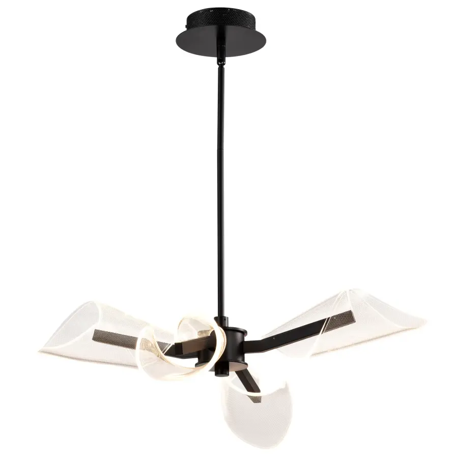 Sedona 27-Inch 4-Light LED Chandelier in Matte Black - Image 4