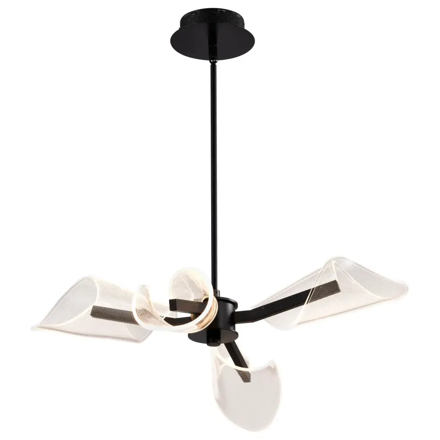 Sedona 27-Inch 4-Light LED Chandelier in Matte Black - Image 6
