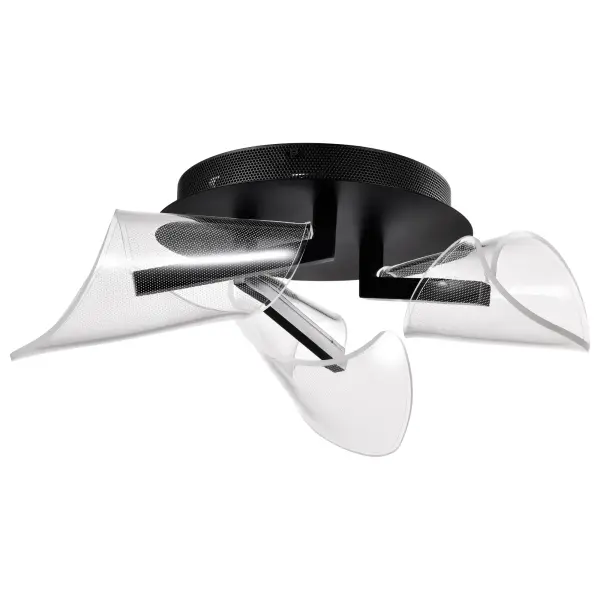 The Sedona flush mount combines artistic edge-lit acrylic technology with bold matte black finish to create a contemporary lighting statement. Perfect for modern spaces seeking both function and visual drama.
