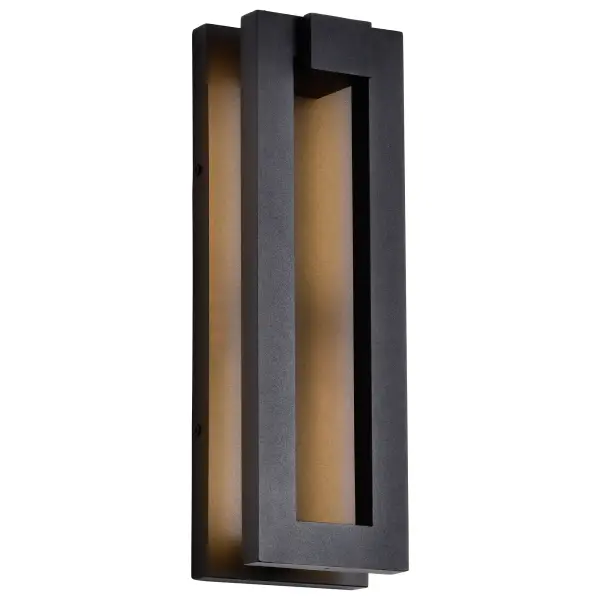 The Crew Series delivers sleek, contemporary outdoor lighting with a striking backlit LED design. Its minimalist sand black finish and clean architectural lines create dramatic depth while complementing modern exteriors effortlessly. - alternate view