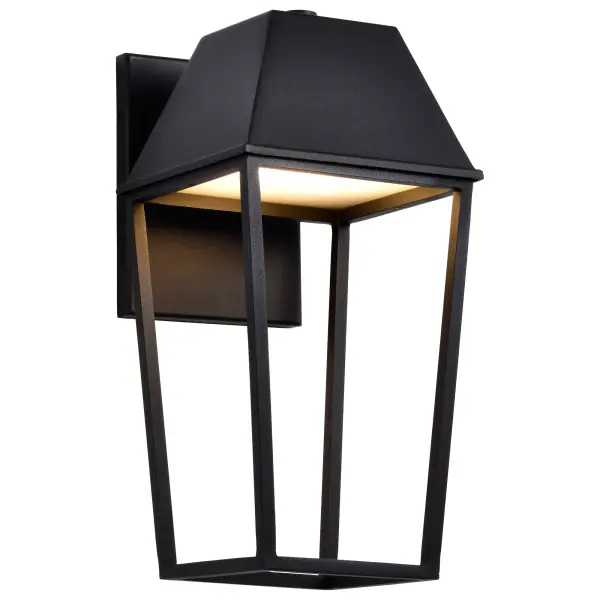 The Colt LED Outdoor Lantern reimagines traditional lantern design with contemporary clean lines and a streamlined silhouette. Its matte black finish and modern aesthetic complement various architectural styles while providing warm, energy-efficient illumination. - alternate view