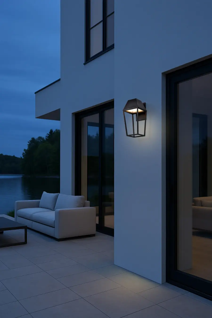 Colt Large LED Outdoor Wall Lantern in Matte Black - Image 18