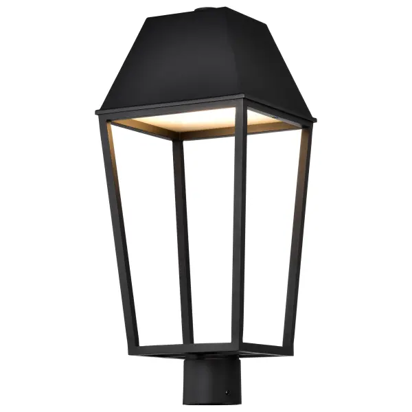 The Colt LED Post Lantern reimagines traditional outdoor lighting with clean lines and contemporary sophistication. Its matte black finish and streamlined silhouette complement diverse architectural styles while delivering energy-efficient LED illumination. - alternate view
