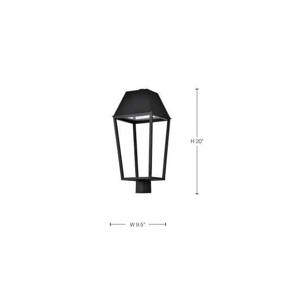 Colt LED Outdoor Post Lantern in Matte Black - Image 15