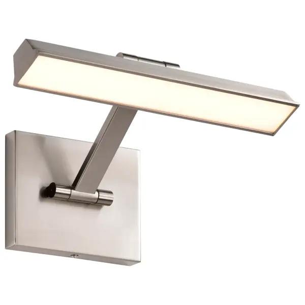 The Hazel Picture Light combines refined design with modern LED technology, featuring CCT selectable lighting (warm to cool) and an adjustable head for optimal artwork illumination. The brushed nickel finish adds understated elegance. - alternate view