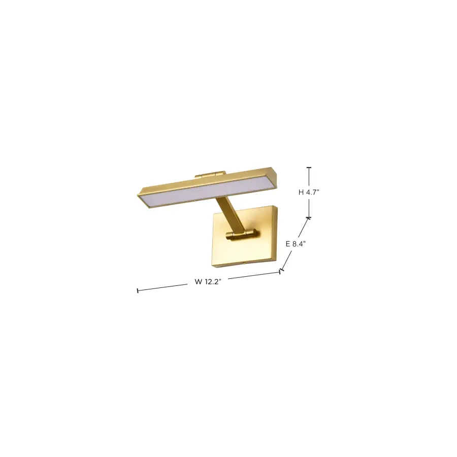 Hazel 1-Foot LED Picture Light in Vintage Brass - Image 17