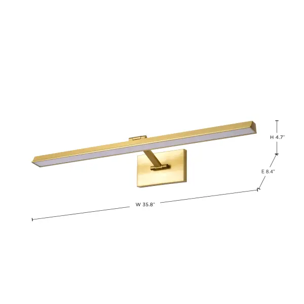 Hazel 3-Foot LED Picture Light in Vintage Brass - Image 18