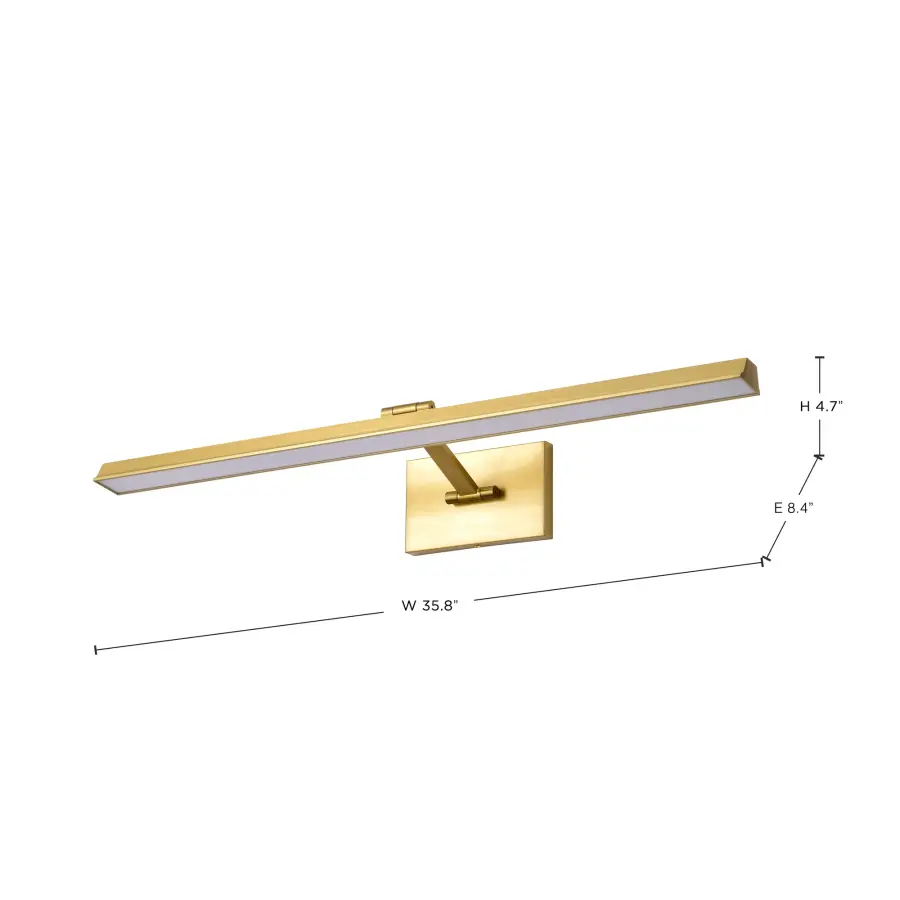 Hazel 3-Foot LED Picture Light in Vintage Brass - Image 18