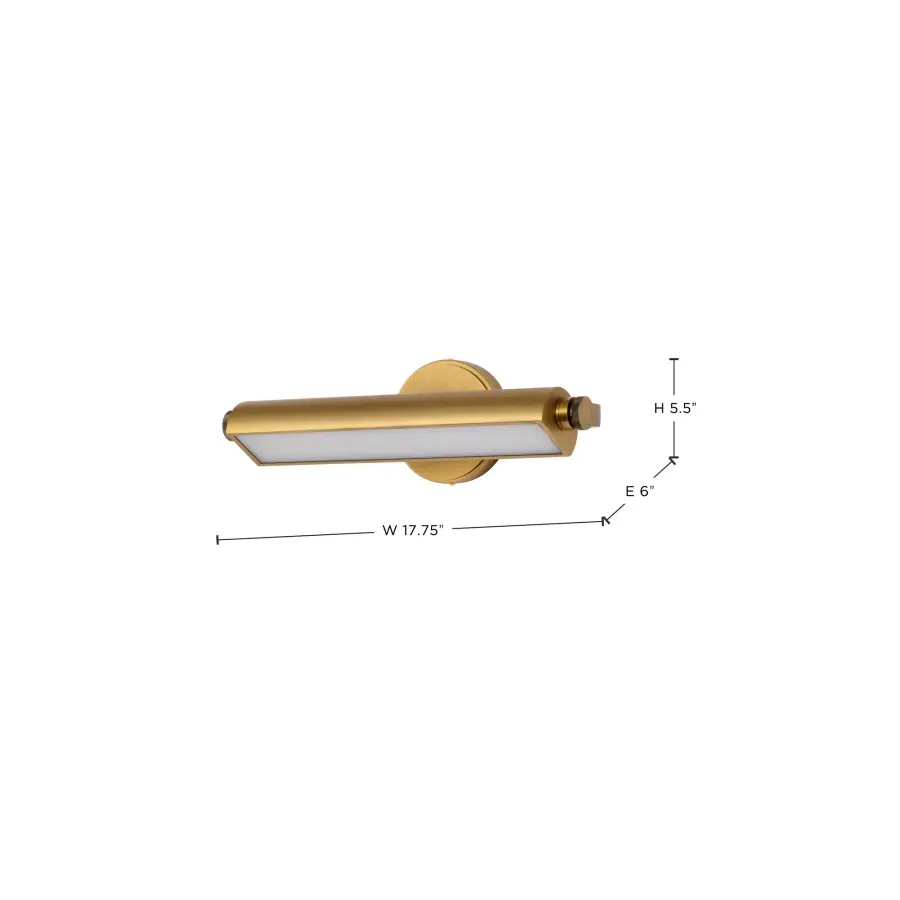 Auden 18" LED Vanity Light - Vintage Brass - Image 17