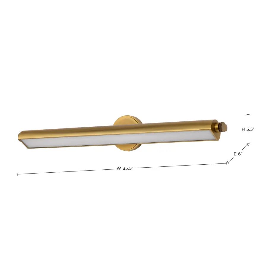 Auden 36" LED Vanity Light - Vintage Brass - Image 19