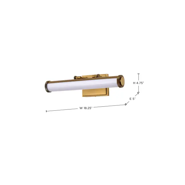 Cora 18" LED Vanity Light - Vintage Brass - Image 16