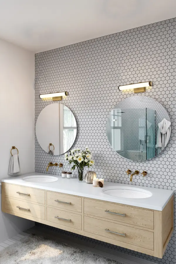 Cora 18" LED Vanity Light - Vintage Brass - Image 17