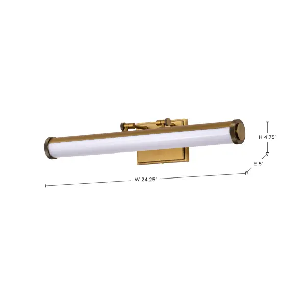Cora 24" LED Vanity Light - Vintage Brass - Image 15