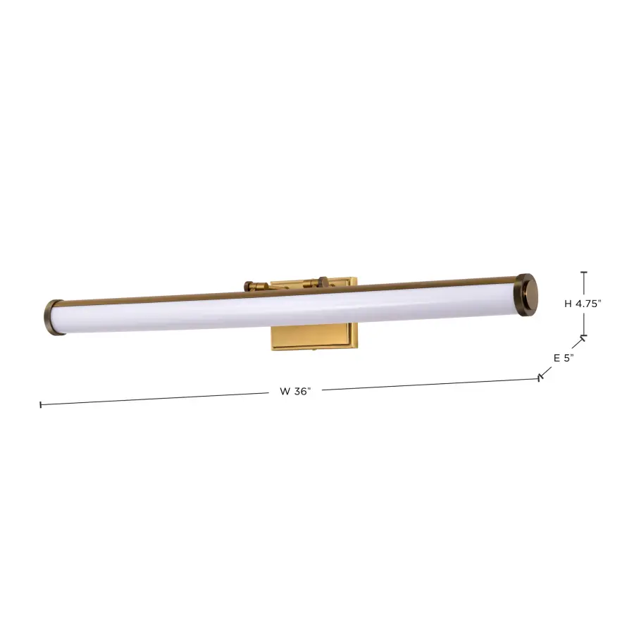 Cora 36" LED Vanity Light - Vintage Brass - Image 16