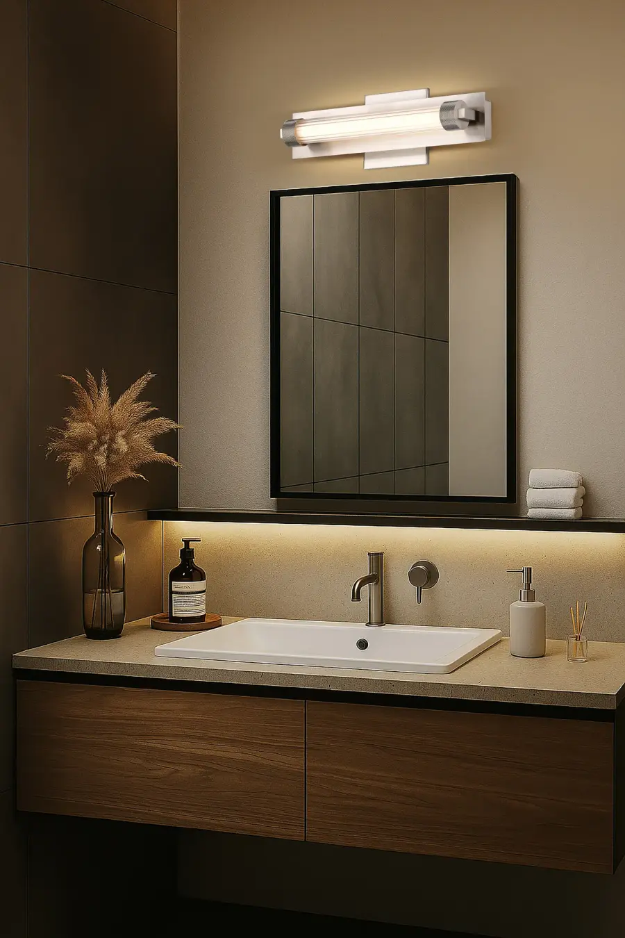Larissa 14" LED Vanity Light in Brushed Nickel - Image 19