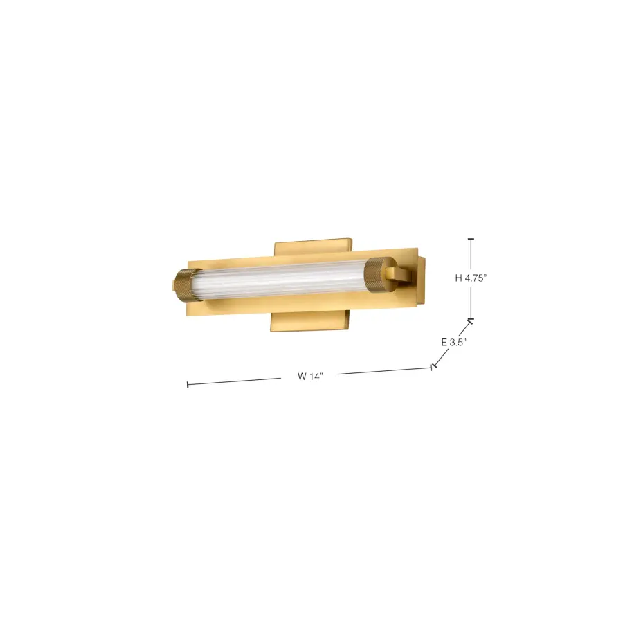 Larissa 14" LED Vanity Light in Vintage Brass - Image 16