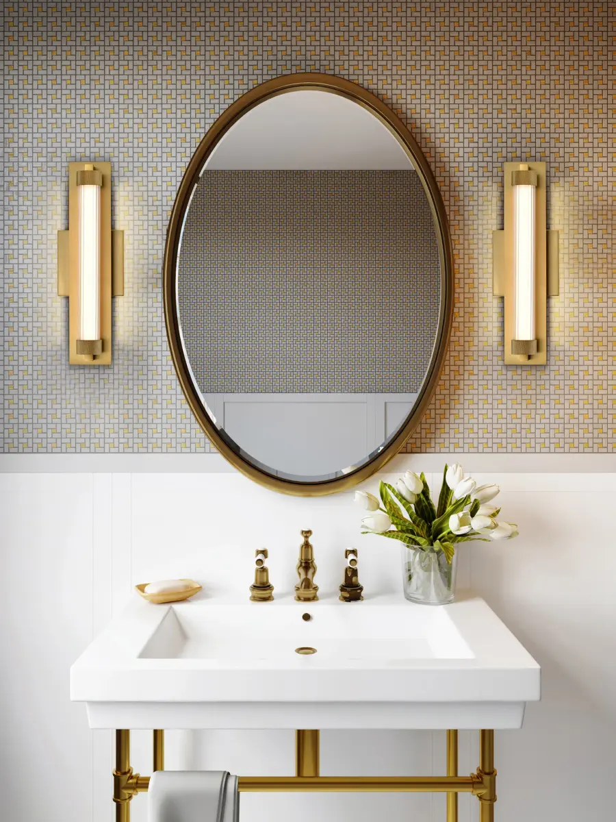 Larissa 14" LED Vanity Light in Vintage Brass - Image 17