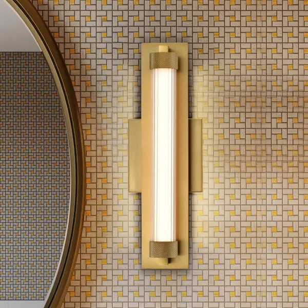 Larissa 14" LED Vanity Light in Vintage Brass - Image 18