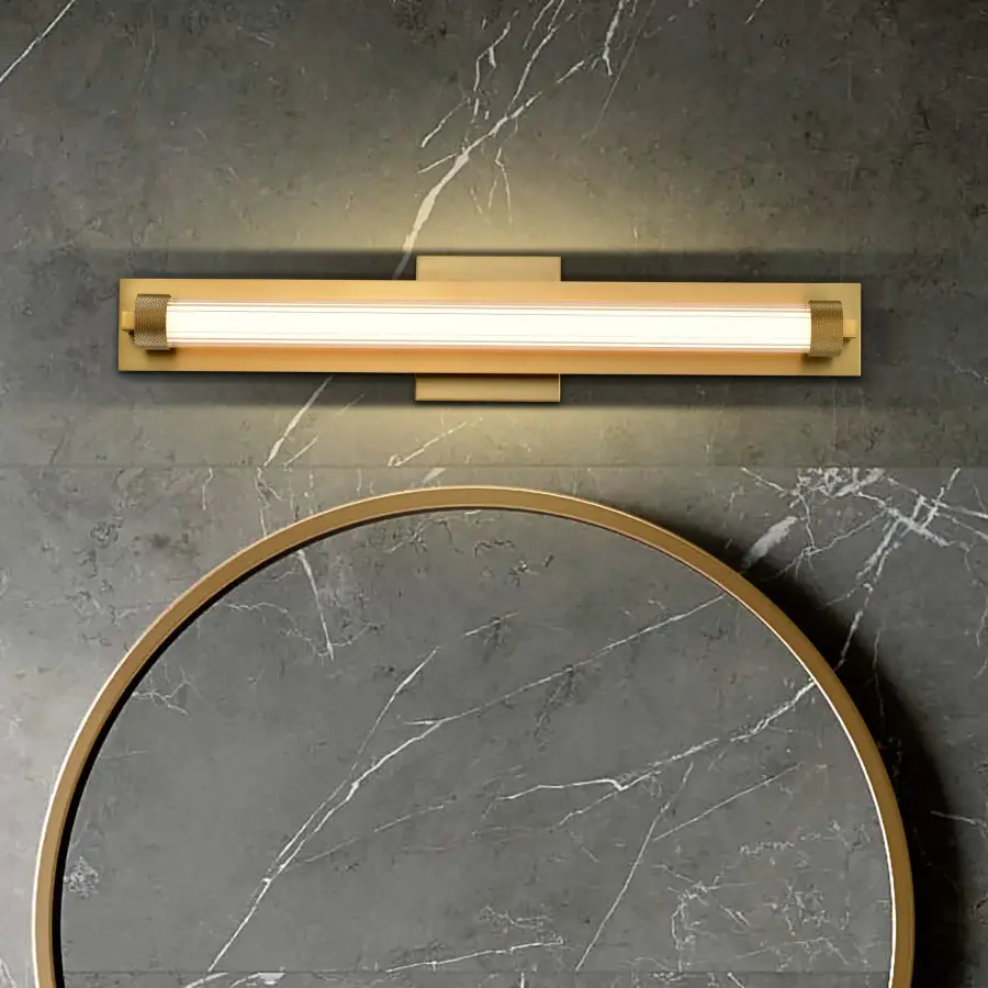 Larissa 24" LED Vanity Light in Vintage Brass - Image 18