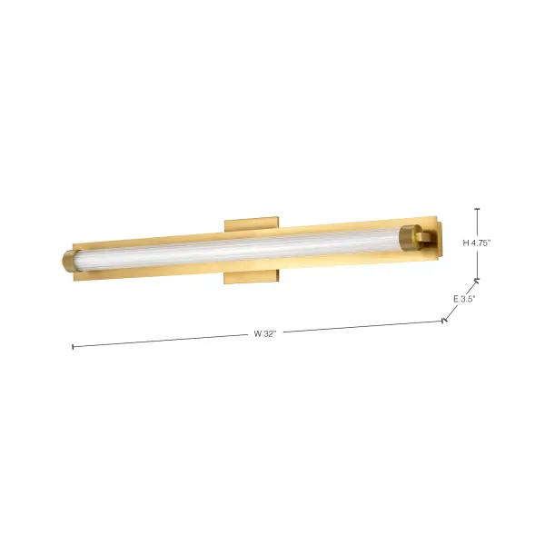 Larissa 32" LED Vanity Light in Vintage Brass - Image 17