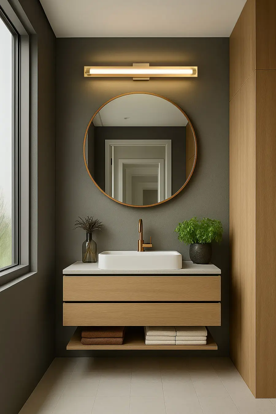 Larissa 32" LED Vanity Light in Vintage Brass - Image 18