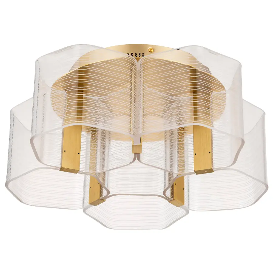 Kenzo LED 5-Light Flush Mount in Vintage Brass - Image 1