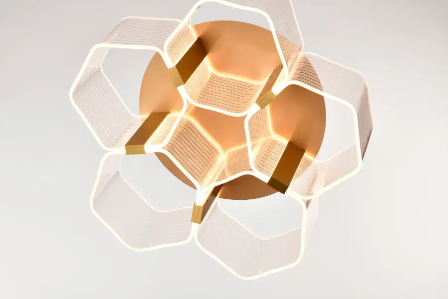 Kenzo LED 5-Light Flush Mount in Vintage Brass - Image 14