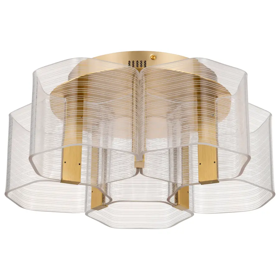 Kenzo LED 5-Light Flush Mount in Vintage Brass - Image 3